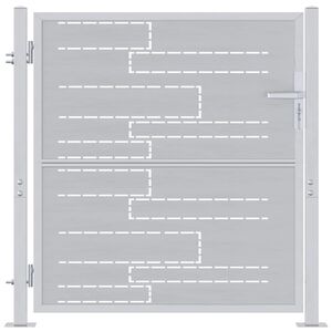 vidaXL Porte de Jardin Argent&eacute; 85 x 97 cm Acier inoxydable