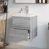 vidaXL Meuble lavabo avec bassin intégré Sonoma gris Bois d'ingénierie