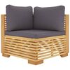 vidaXL Salon de jardin 4 pcs avec coussins Bois de teck solide