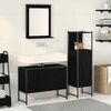 vidaXL Ensemble de mobilier de salle de bain avec &eacute;tag&egrave;re 3 pcs Noir