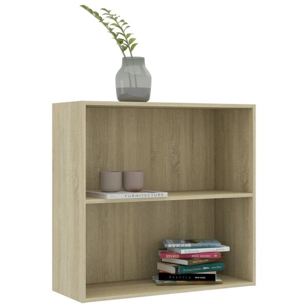 vidaXL Biblioth&egrave;que ch&ecirc;ne sonoma 80x30x76,5 cm bois d'ing&eacute;nierie