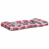 vidaXL Coussins de palette lot de 2 motif &agrave; carreaux rouge tissu