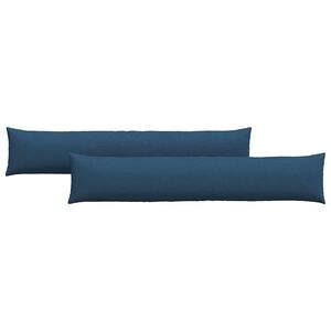 vidaXL Coussins de canap&eacute; 2 pcs Bleu 200 x 40 cm tissu