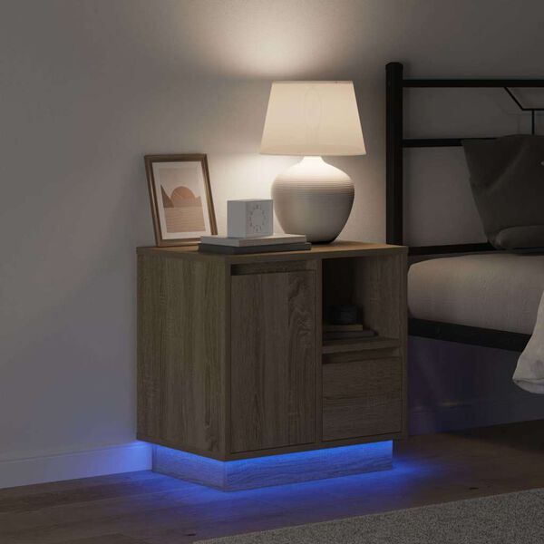 vidaXL Cabinet de chevet avec tiroir Chêne Sonoma 50 x 34,5 x 50 cm.