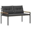 vidaXL Banc ext&eacute;rieur 2 -Seater 116 x 67,5 x 72 cm polyrotin