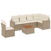 vidaXL Salon de jardin avec coussins 7 pcs beige r&eacute;sine tress&eacute;e