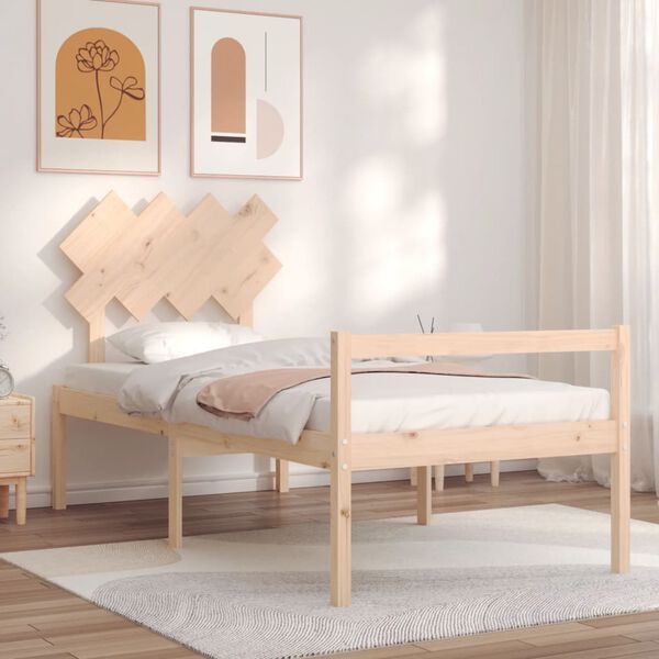 vidaXL Lit pour personne &acirc;g&eacute;e sans matelas bois massif