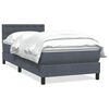 vidaXL Sommier &agrave; lattes de lit et matelas gris fonc&eacute; 100x210cm velours