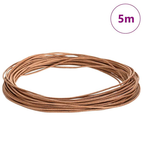 vidaXL Corde en Cuir Marron Ø2 mm x 5 m Cuir