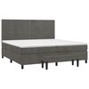 vidaXL Sommier &agrave; lattes de lit et matelas Gris fonc&eacute; 200x200cm Velours