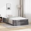 vidaXL Cadre de lit avec matelas avec matelas 2 pcs Gris PVC