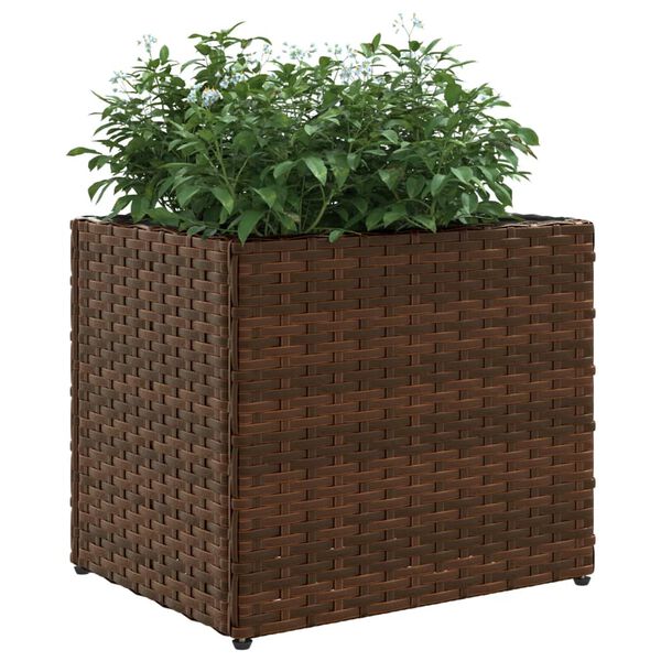 vidaXL Jardini&egrave;res 2 pcs marron 36x30x32 cm r&eacute;sine tress&eacute;e