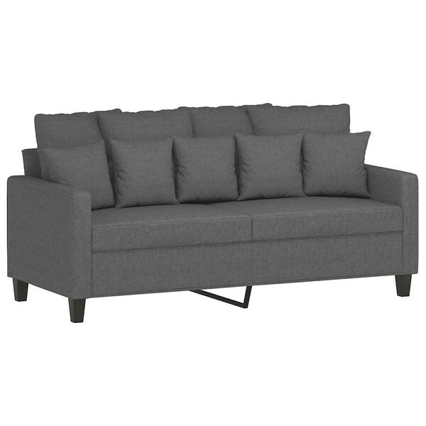 vidaXL Canap&eacute; &agrave; 2 places Gris fonc&eacute; 140 cm Tissu