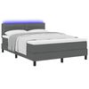 vidaXL Lit &agrave; ressorts avec matelas Gris fonc&eacute; 140 x 190 cm tissu