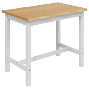 VidaXL Table haute EKAI Blanc 112 x 70 x 91 cm Bois de pin massif