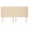 vidaXL T&ecirc;te de lit avec oreilles Cr&egrave;me 183x23x118/128 cm Tissu