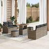 vidaXL Ensemble de canapé de jardin 8 pcs Gris polyrotin