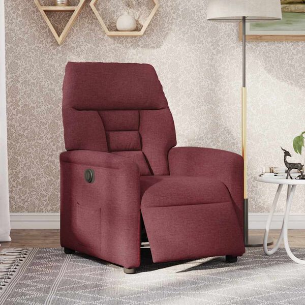 vidaXL Fauteuil inclinable &eacute;lectrique Rouge bordeaux Tissu