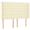vidaXL T&ecirc;te de lit avec oreilles Cr&egrave;me 147x16x118/128 cm Similicuir
