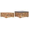 vidaXL Table et repose-pied de jardin coussin gris fonc&eacute; Bois de teck