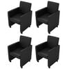 vidaXL Chaises &agrave; manger lot de 4 noir similicuir