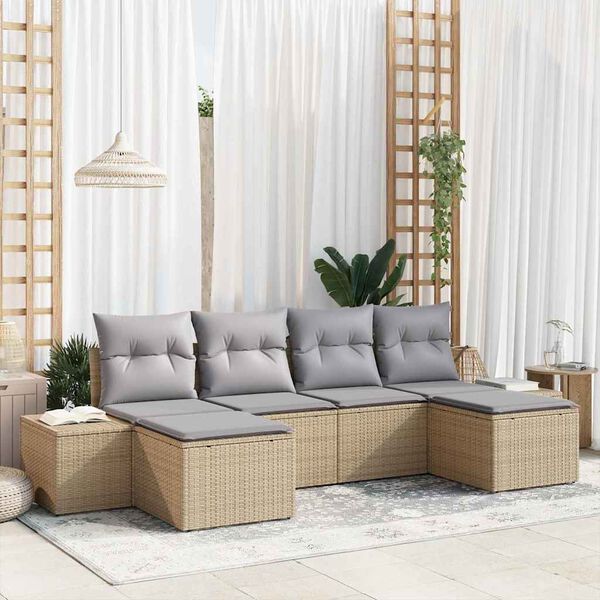 vidaXL Ensemble de canapé de jardin 4 pcs Beige et Gris clair
