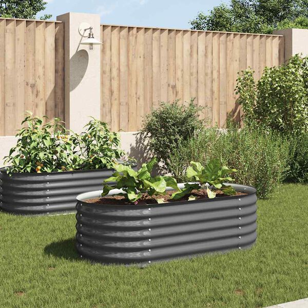 vidaXL Lit sur&eacute;lev&eacute; de jardin 160x80x44 cm Acier galvanis&eacute; Gris