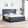 vidaXL Lit &agrave; ressorts avec matelas Gris fonc&eacute; 200 x 180 cm Polyester