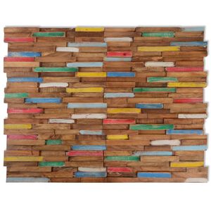 vidaXL Panneaux de rev&ecirc;tement mural 10 pcs 1,03 m&sup2; Bois de teck solide