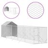 vidaXL Chenil d'ext&eacute;rieur pour chiens avec toit argent&eacute; 2x10x2,5 m
