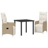 vidaXL Ensemble de salle &agrave; manger pour jardin 3 pcs Beige polyrotin