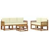 vidaXL Ensemble de canap&eacute;s d'ext&eacute;rieur 6 pc Naturel et Cr&egrave;me Polyester