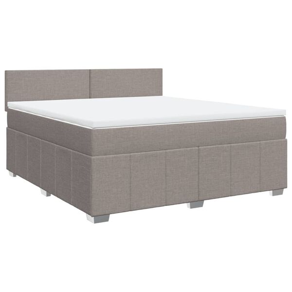 vidaXL Sommier &agrave; lattes de lit avec matelas Taupe 180x200 cm Tissu