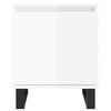vidaXL Tables de chevet 2pcs blanc brillant 40x30x50cm bois ing&eacute;nierie