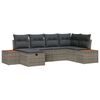 vidaXL Ensemble de canap&eacute; de jardin 6 pc Gris polyrotin