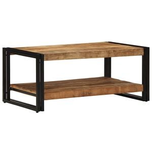 vidaXL Table basse 90x50x38 cm bois de manguier massif brut