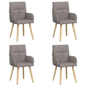 vidaXL Chaises de salle &agrave; manger 4 pc Tissu Taupe 60 x 56 x 93 cm