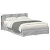 vidaXL Cadre de lit avec rangement Sonoma gris 160 x 200 cm