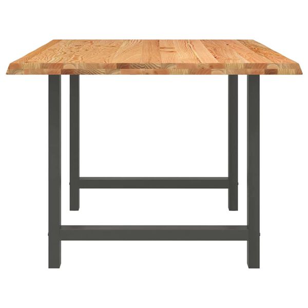 vidaXL Table &agrave; manger marron clair bois de ch&ecirc;ne massif rectangulaire