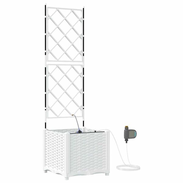 vidaXL Cache-pot de jardin Blanc 40 x 40 x 142 cm Plastique