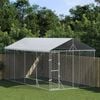 vidaXL Chenil d'ext&eacute;rieur pour chiens avec toit argent&eacute; 3x6x2,5 m