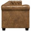 vidaXL Canap&eacute; Chesterfield 3 places cuir artificiel marron