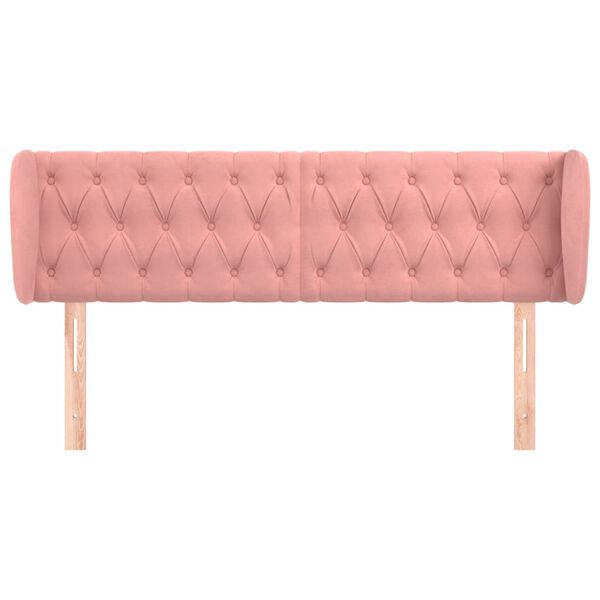 vidaXL T&ecirc;te de lit avec oreilles Rose 163x23x78/88 cm Velours