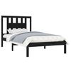 vidaXL Cadre de lit sans matelas noir bois massif 100x200 cm