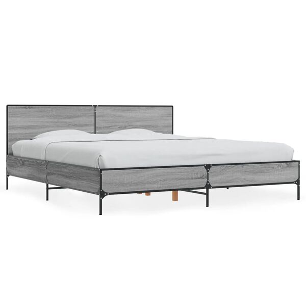 vidaXL Cadre de lit sans matelas sonoma gris 200x200 cm