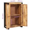 vidaXL Highboard avec portes Bois de mangue massif et brut et métal