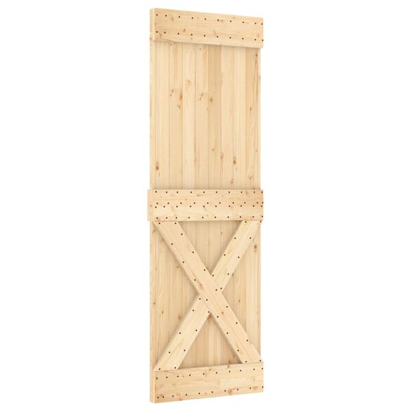 vidaXL Porte coulissante et kit de quincaillerie 70x210 cm pin massif