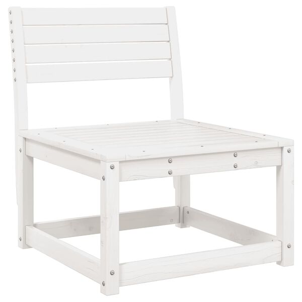 vidaXL Canapés de jardin avec coussins 2pcs blanc bois de pin massif