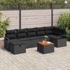 vidaXL Ensemble de canap&eacute; de jardin avec coussin 8 pcs Noir Poly rotin