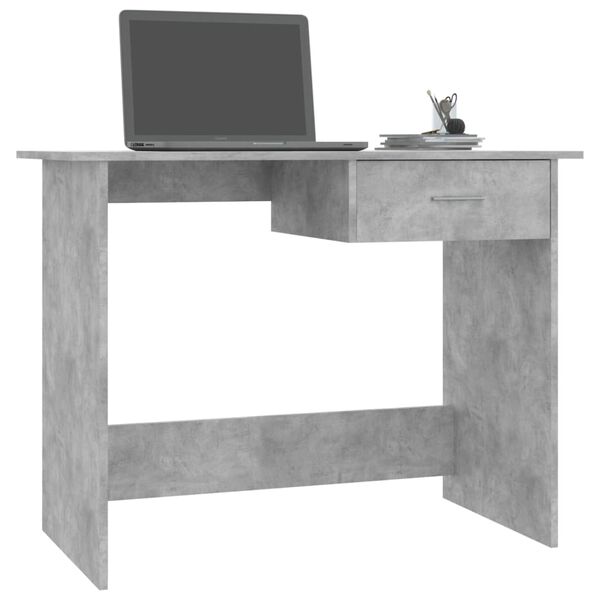 vidaXL Bureau Gris b&eacute;ton 100x50x76 cm Bois d&rsquo;ing&eacute;nierie